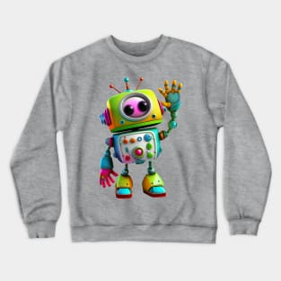 Cute Friendly Robot for Kids and Adults Crewneck Sweatshirt